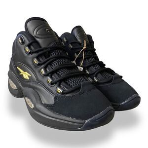Reebok Question Mid 2022 Retro Basketball Black Shoes Iverson Mens size 7 ID9293